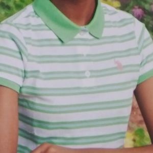 Polo Ralph Lauren Striped Polo Shirt (Green/White)